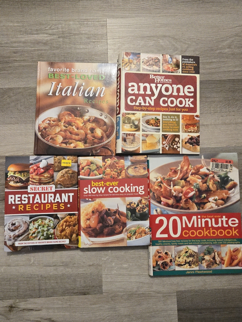 Cookbook Lot 5 Books Italian Recipes Slow Cooking 20 Minute Meals Better Homes